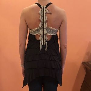 Free People sexy back cut out lace top